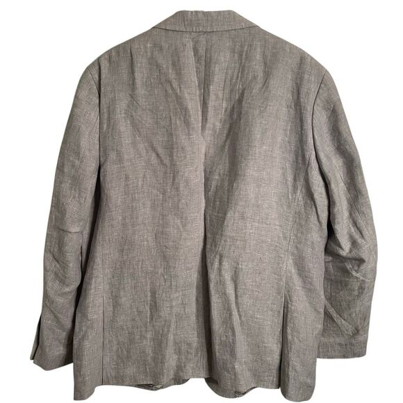 Joseph Abboud Mens 100% Linen Suit Blazer 50R Pant 44x30 Light Gray Slim Fit - Picture 2 of 16